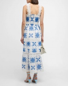 Embroidered Lace Maxi Dress
