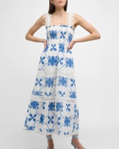 Embroidered Lace Maxi Dress