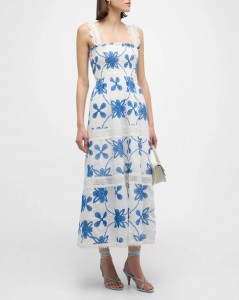 Embroidered Lace Maxi Dress