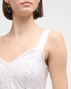 Eyelet Sleeveless Midi Dress