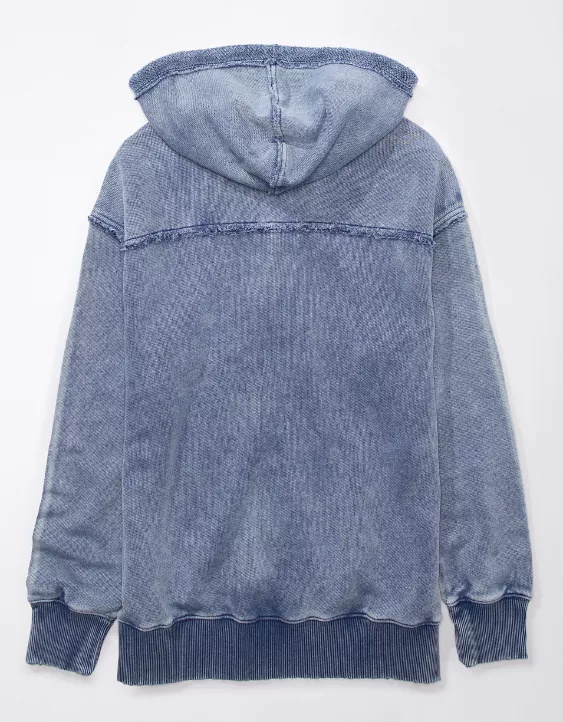 Oversized Washed Zip-Up Hoodie (1)