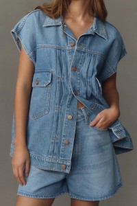 Sleeveless Top & Shorts 2 Piece Denim Set