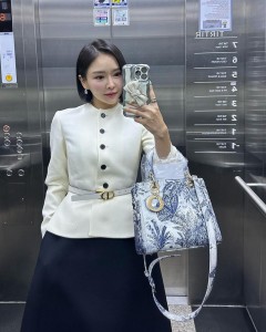 ODM belt waist white elegant casual pretty top