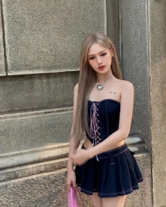 Factory made strapless slim crop heart type bandage tank top