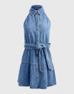 Tiered denim dress