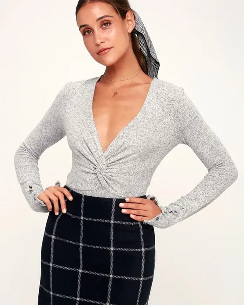 ODM plaid stripe pencil wrap elegant slit mini skirt